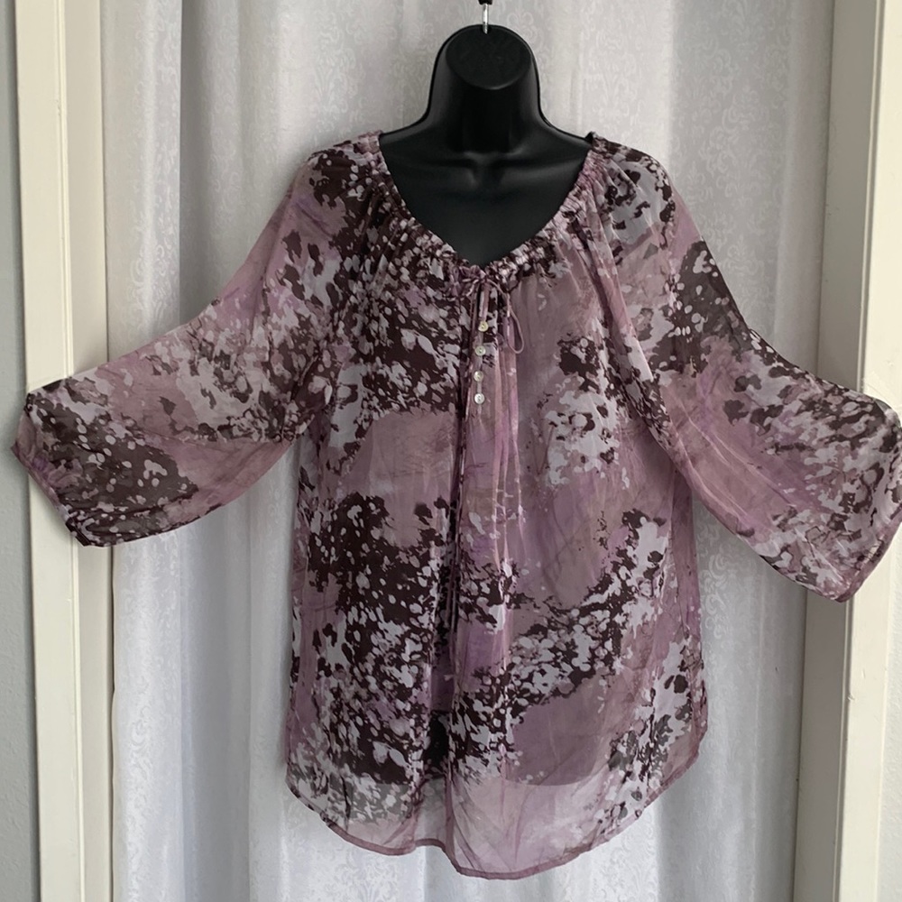 QUINTESSENTIAL Chiffon Top Sz: XL